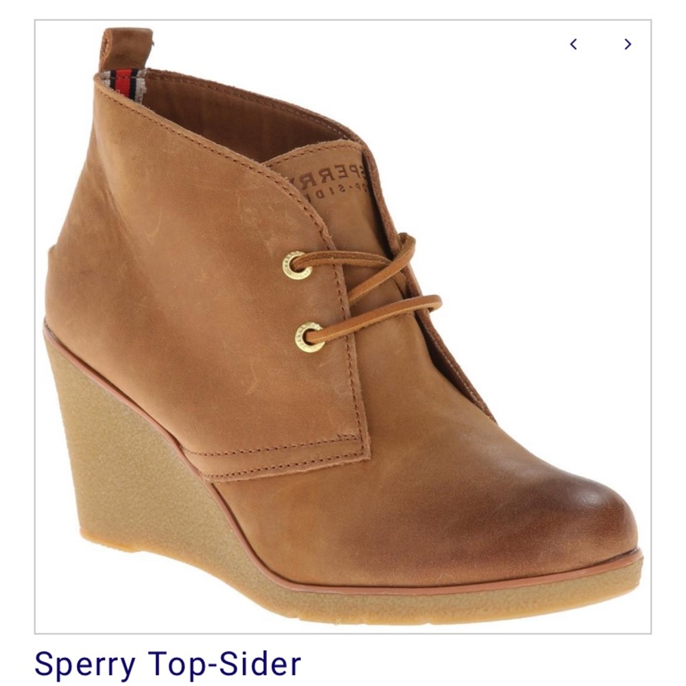 Sperry women’s harlow cognac burnished wedge 8.5